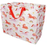 Dotcomgiftshop XXL Riesentasche Aufbewahrungstasche 58×28×48 cm Kunststoff Rosa/Mehrfarbig