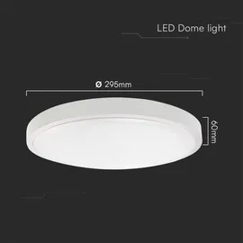 V-Tac Deckenlampe 1x LED 24,0 W rund Kunststoff weiß IP44 D 29,5 cm
