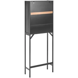 Beliani Badezimmerschrank Okarche 63 x 167 cm Schwarz