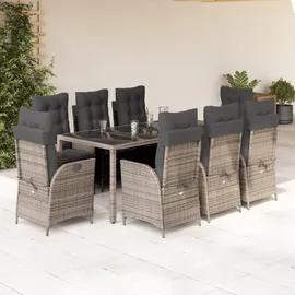 vidaXL Garten-Essgruppe 9-tlg. Grau