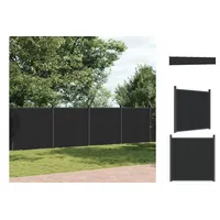 vidaXL WPC Zaunelement Set 1218 x 186 cm schwarz