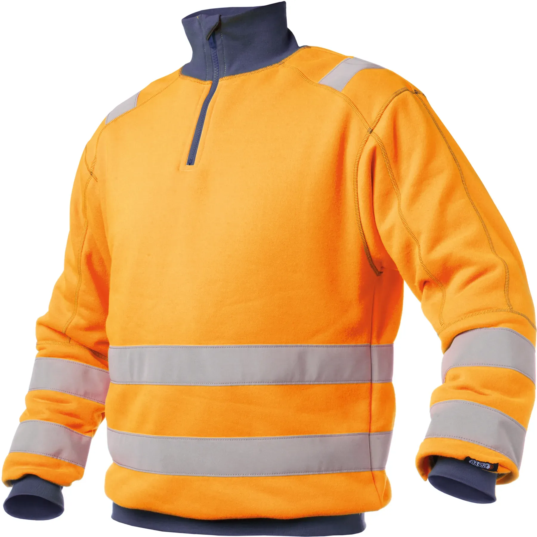 DASSY® Denver Warnschutz Sweatshirt - neonorange/dunkelblau - M