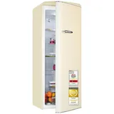 Exquisit Retro Vollraumkühlschrank 225 l | Energieklasse C | leise 37 dB | 54,5 cm schmal | LED-Beleuchtung | RKS325-V-H-160C Magnolienweiss - Creme