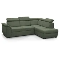 Beautysofa Ecksofa Madera, mit Schlaffunktion, Bettkasten, verstellbare Kopfstützen, L-förmige Corner Schlafsofa, ausziehbare Corner Sofa, Die Lieferung beinhaltet die Lieferung in die Wohnung grün