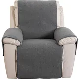 Generisch Sesselbezug, rutschfest Sesselschoner Für Relaxsessel Fernsehsessel, Waschbar Fernsehsessel Bezug Mit Armlehne(Gray,56 x 207cm)