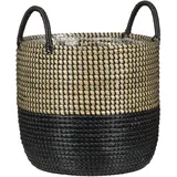 Scheurich Blumentopf Ø 39 cm Seegras nature black mit zwei Griffen