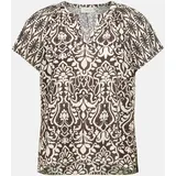 Cartoon Shirtbluse mit Rüschen Patch Braun/Cream 42