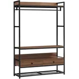 [en.casa] Garderobenständer Isen 180 x 120 x 40 cm Walnuss