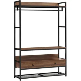 [en.casa] Garderobenständer Isen 180 x 120 x 40 cm Walnuss