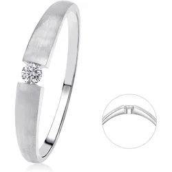 Diamantring ONE ELEMENT "0,07 ct Diamant Brillant Ring aus 585 Weißgold" Gr. 60, silber, Fingerringe, Damen, 60,mit Diamant, Weißgold 585-Diamanten, Weißgold 585, Diamanten, Damen Gold Schmuck