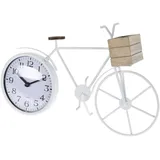 Wellhome Well Home Tischuhr, Fahrrad-Design, Metall, Weiß, 33,5 x 8 x 23,5 cm