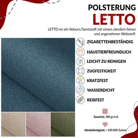 MKS Meble Ecksofa, Dorian Velvet Rosa