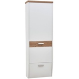 Dieter Knoll Garderobenschrank, Weiß, Eiche, Wildeiche, furniert, massiv, 1 Fächer, 64x187x31 cm,