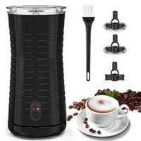 morpilot Milchaufschäumer Elektrisch 4-in-1, Milchschäumer für Heißer und Kalter Milchschaum Automatische, Warme Milch, Ergonomisches Design, Anti-Rutsch Design, 400W, 240ml, Schwarz