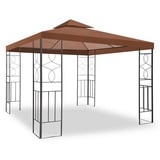 habeig Pavillon WASSERDICHTER Pavillion Romantika 3x3m Metall inkl. Dach wasserfest, (inkl. Dach und Gestell), 100% wasserdicht braun