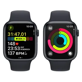 Apple Watch Series 9 GPS 45 mm Aluminiumgehäuse mitternacht, Sportarmband mitternacht M/L