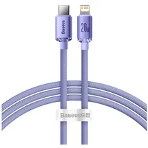 Baseus Crystal Shine USB-C auf Lightning Kabel, 20w, Pd, 1,2m Lila