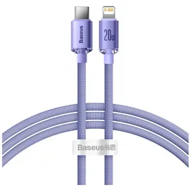 Baseus Crystal Shine USB-C auf Lightning Kabel, 20w, Pd, 1,2m Lila
