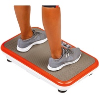 MediaShop Vibrationsplatte VIBROSHAPER COMPACT, 120 W, 3 Intensitätsstufen, (Set, mit Trainingsbändern) grau|orange