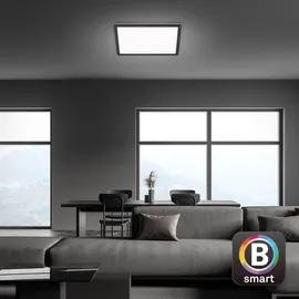 Briloner Brilo Wifi Deckenleuchte Slim Smart App- Sprachgesteuert CCT Schwarz 42 cm