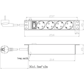 EFB-Elektronik Steckdosenleiste 2 m Schwarz 4 St.