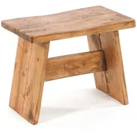 DESIGN DELIGHTS Hocker Mahagoni 40 x 31 x 25 cm Beige