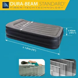 Intex Deluxe Pillow Rest Luftbett Mit Pumpe Gästebett Luftmatratze 191x99x42cm Selbstaufblasend -