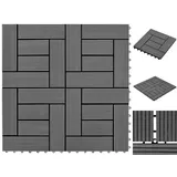 vidaXL Graue Terrassenfliesen 11 Stk. 30 x 30 cm WPC 1 qm