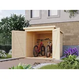 Fahrradgarage Fahrradbox Fahrradhaus Bikebox Karibu Holz naturbelassen Pultdach