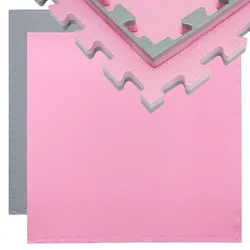 eyepower Trainingsmatte Puzzlematte Sportmatte 90x90x2cm Grau Pink