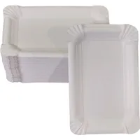 WIMEX Flache Pappteller eckig 11 x 17 cm 100 St. Weiß