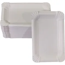 WIMEX Flache Pappteller eckig 11 x 17 cm 100 St. Weiß