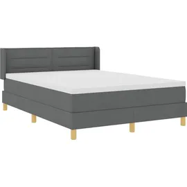 vidaXL Boxspringbett 140 x 200 cm Dunkelgrau