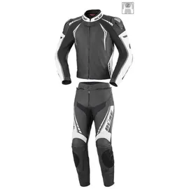 BÜSE Silverstone Pro Damen Motorrad Lederkombi Schwarz/Weiß 42