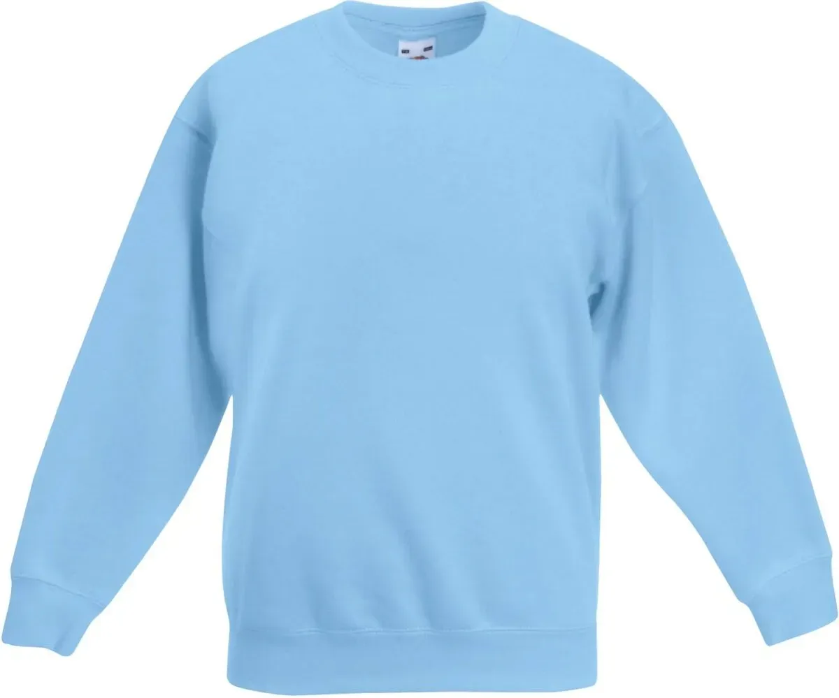 Fruit of the Loom Kinder Classic Set-In Sweat Kids Sweatshirt 62-041-0 sky blue 152