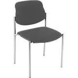 Besucherstuhl Styl, ohne Armlehnen, Stoff anthrazit, Gestell verchromt, stapelbar bis zu 6 Stück