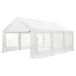 Juskys Partyzelt Gala 4 x 6 m - UV-Schutz Plane, Seitenwände - Pavillon Party Zelt Festzelt Weiß