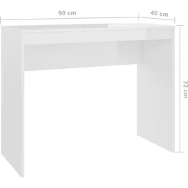 vidaXL Schreibtisch Hochglanz-Weiß 90x40x72 cm Holzwerkstoff
