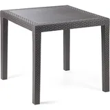 Mojawo Gartentisch King Eckig Anthrazit 79x79x72cm Rattan-Optik Wetterfest