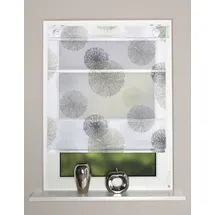 HOME WOHNIDEEN Raffrollo Kreise 100 x 130 cm stein/grau