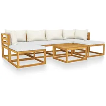 vidaXL Garten-Lounge-Set 7-tlg. creme massivholz akazie