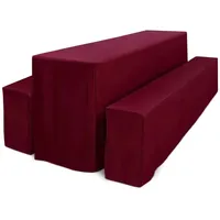 Beautissu 3tlg Biertischhussen Set für Bierzeltgarnitur 220x70cm Bordeaux