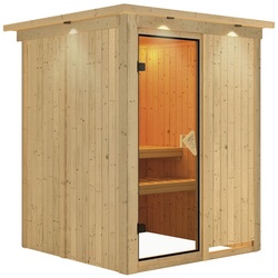 KARIBU Sauna »Tallinn«, für 3 Personen, ohne Ofen - beige
