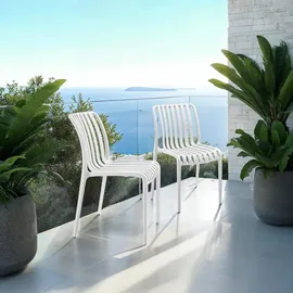 Tectake Gartenstuhl Alcudia 47 x 58 x 80,5 cm creme 6 St.