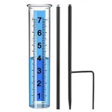 FUANA Regenmesser Outdoor mit verstellbarer Höhe, für große Zahlen Metallrahmen Wetterstation Garten Rasen, leicht ablesbarer Niederschlagsmesser