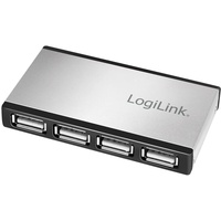 Logilink 4-Port USB 2.0 Hub mit Aluminiumgehäuse und inkl.