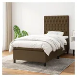 Lattenrost mit Matratze, Dunkelbraun, 90 x 190 cm, Plattformbett mit Lattenhalter, einfache Montage, für Schlafzimmer, Erwachsene