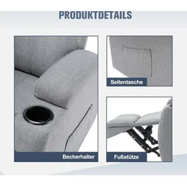 Laiham Massagesessel Relaxsessel Fernsehsessel Massage Liegefunktion TV Sessel Pol... - Grau
