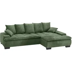 Ecksofa MR. COUCH "Haiti II, L-Form", grün, B:280cm H:87cm T:180cm, Dolce (100% Polyester), Sofas, Wahlweise mit Kaltschaum, Bett, Bettkasten
