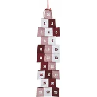 Adventskalender mit 24 Taschen - zum hängen - 118x36 cm - bordeaux